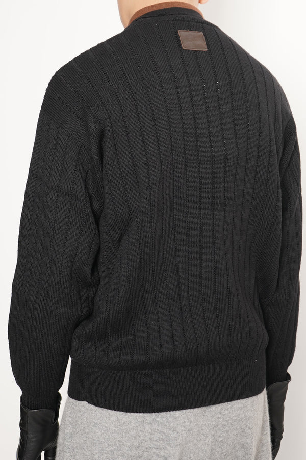 "GIANFRANCO FERRE" -Wool Knit Sweater w/Collar-