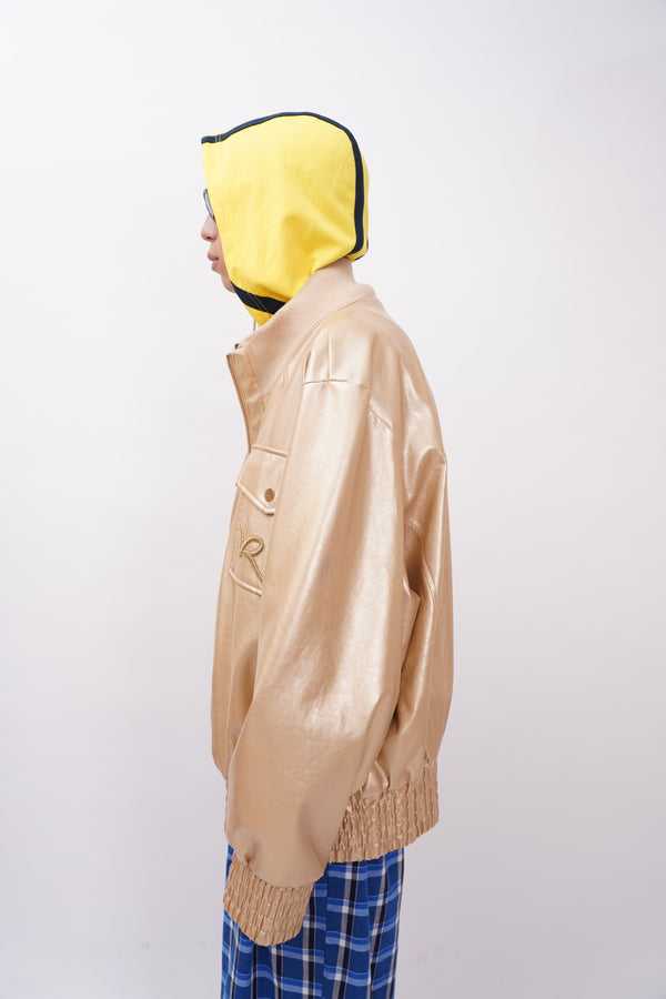 "ROCA WEAR" -Fake Leather Zip-Up Blouson-