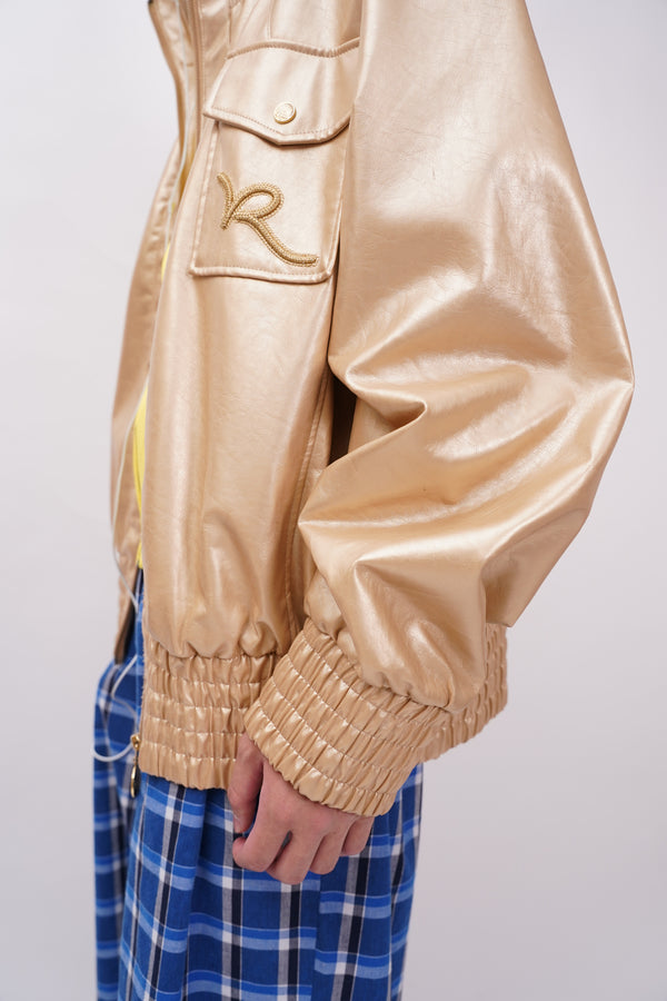 "ROCA WEAR" -Fake Leather Zip-Up Blouson-