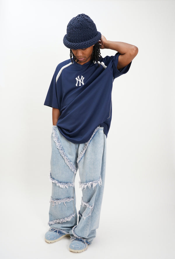 "GENUINE MERCHANDISE" -"NY Yankees" Jersey S/S Tee-