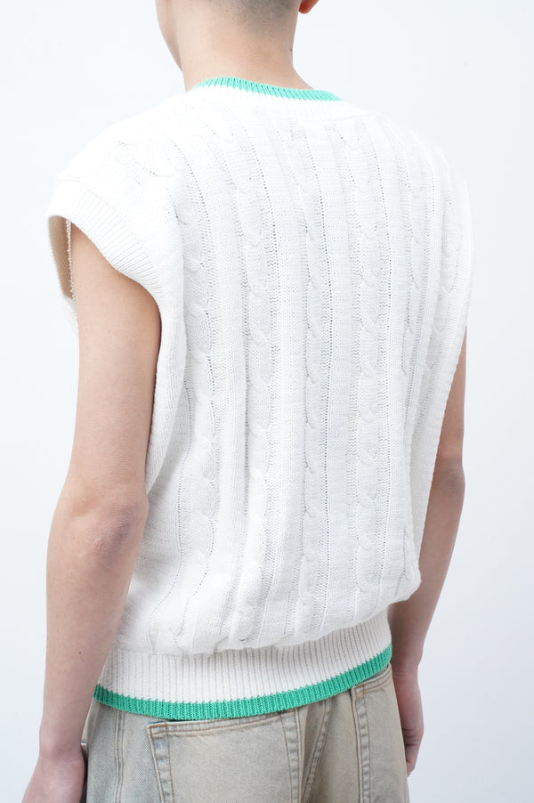 "FRED PERRY" -Cable Knit Tennis Vest-