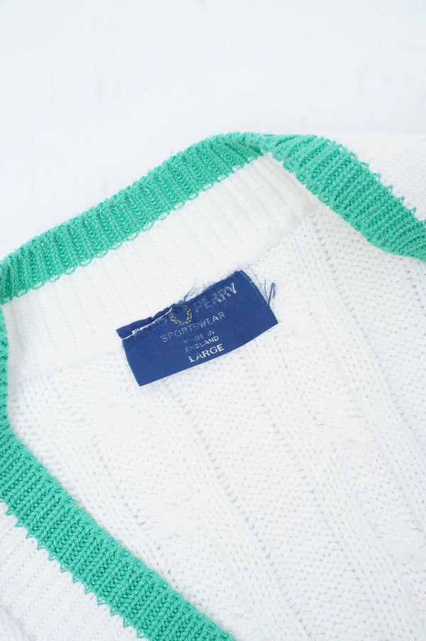 "FRED PERRY" -Cable Knit Tennis Vest-