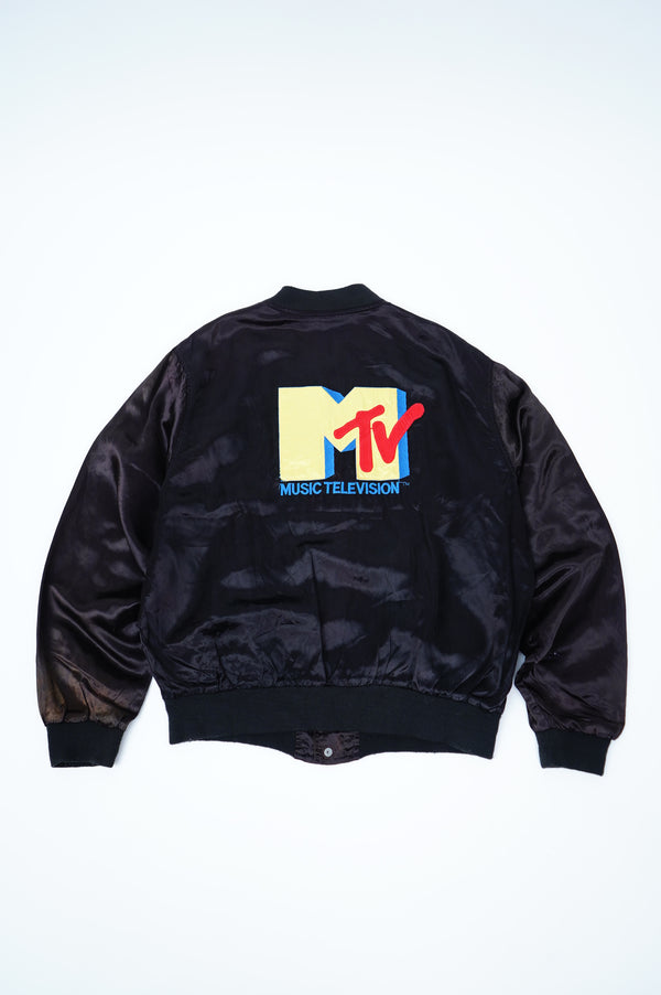 80’s "MTV" -Logo Embroidery Satin Jacket-