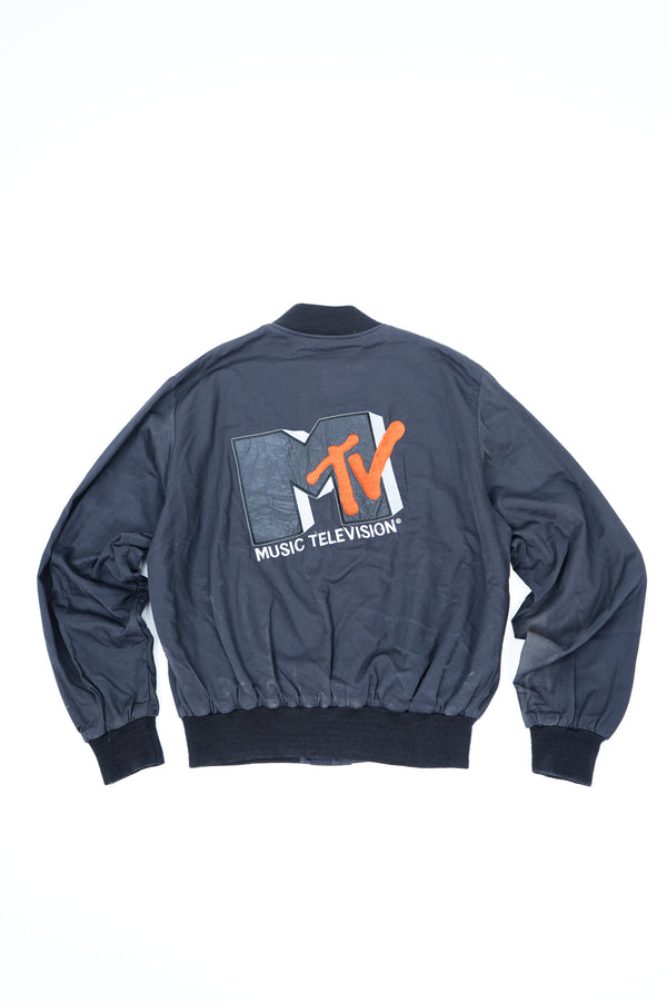 80’s "MTV" -Leather Logo Patch Jacket-