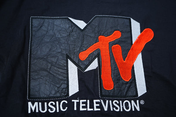 80’s "MTV" -Leather Logo Patch Jacket-