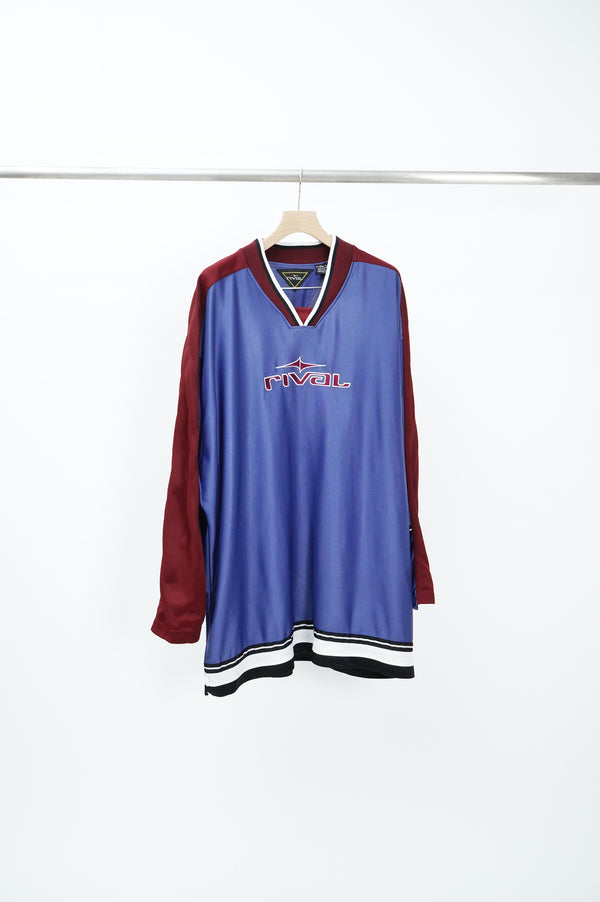 90's "rival" -Logo Embroidery Jersey L/S Game Shirt-