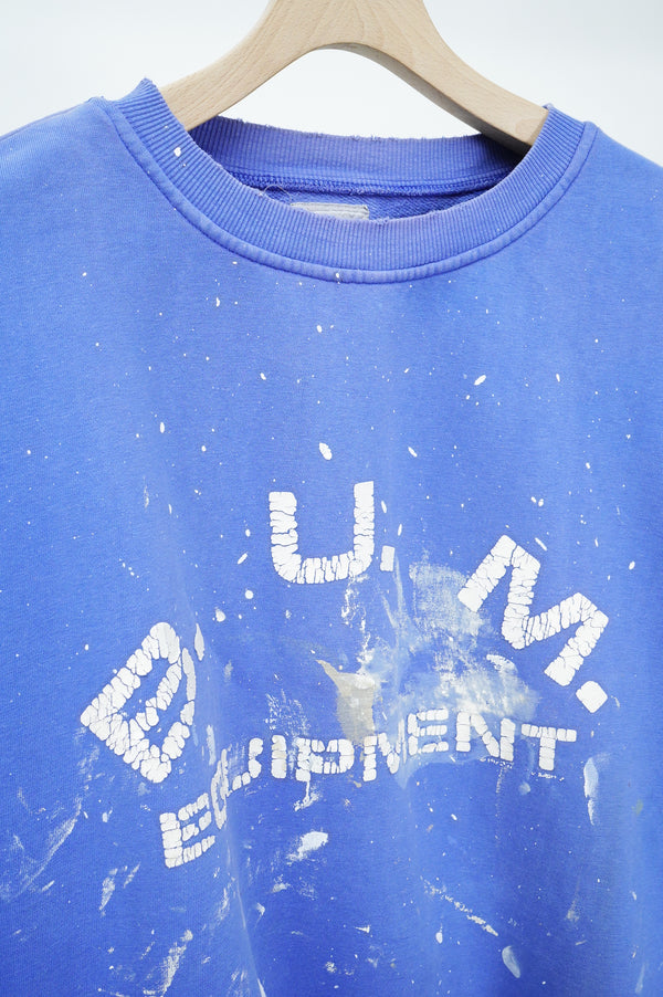 90's "b.u.m. equipment" -Logo Printed Wide Sweat Shirt (Paint)-
