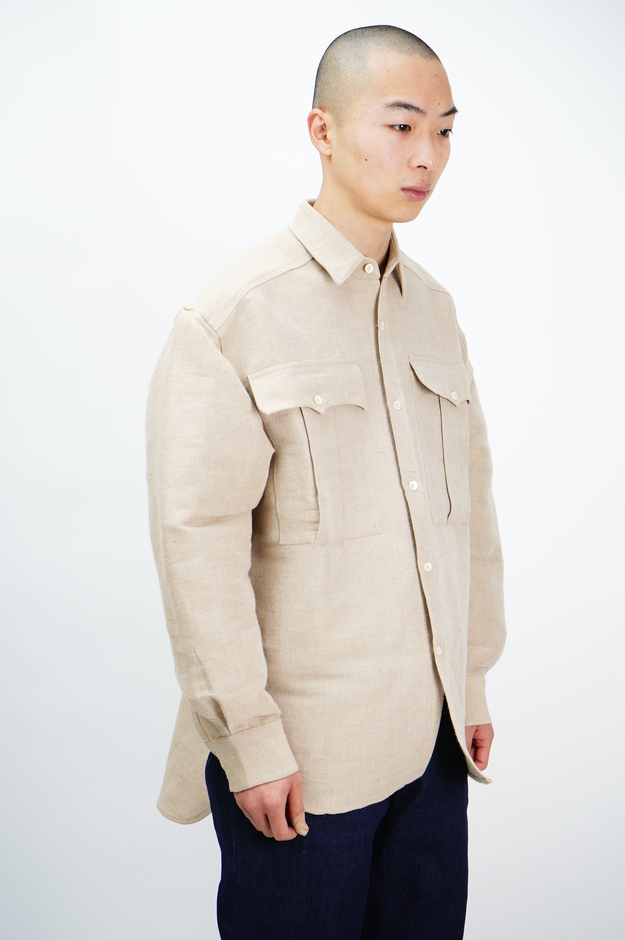 Cantate manhole コットンシルクシャツ　44 Cantate manhole コットンシルクシャツ 44 - メルカリ