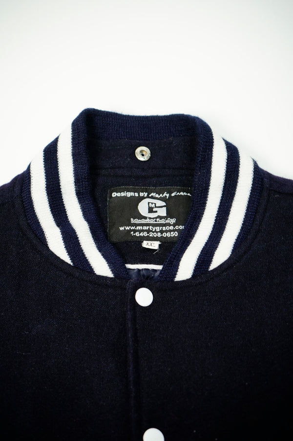90's "Marty Grace" -"USPS" Logo Patch Embroidery Wool Stadium Jacket-