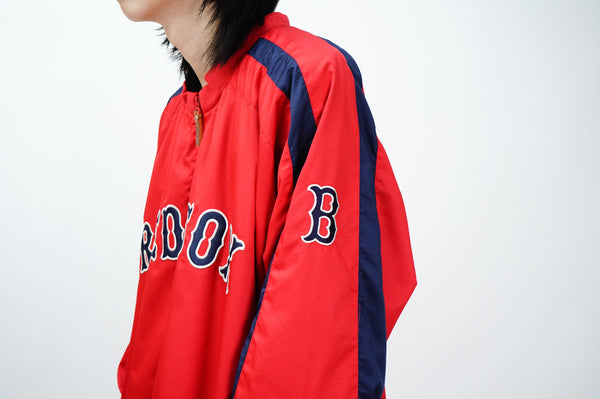 "majestic" -"RED SOX" Logo Embroidery Half Zip Pullover-