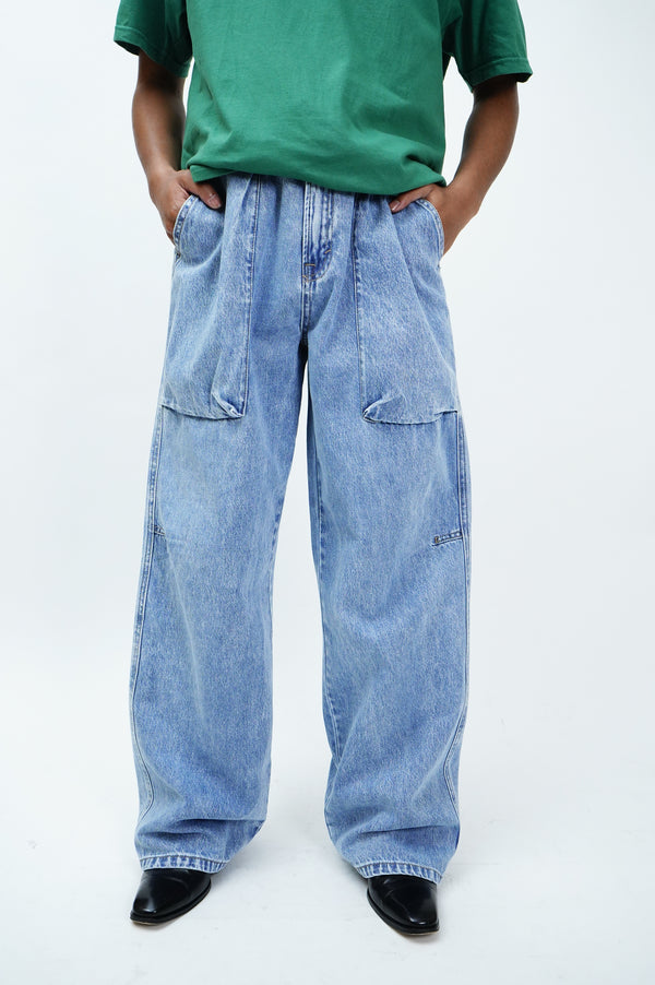 "UNKNOWN" -Baker Type Baggy Denim Pants-