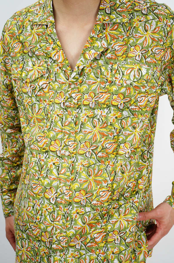 PUTHLI.C -Floral Print Cowboy Shirt-