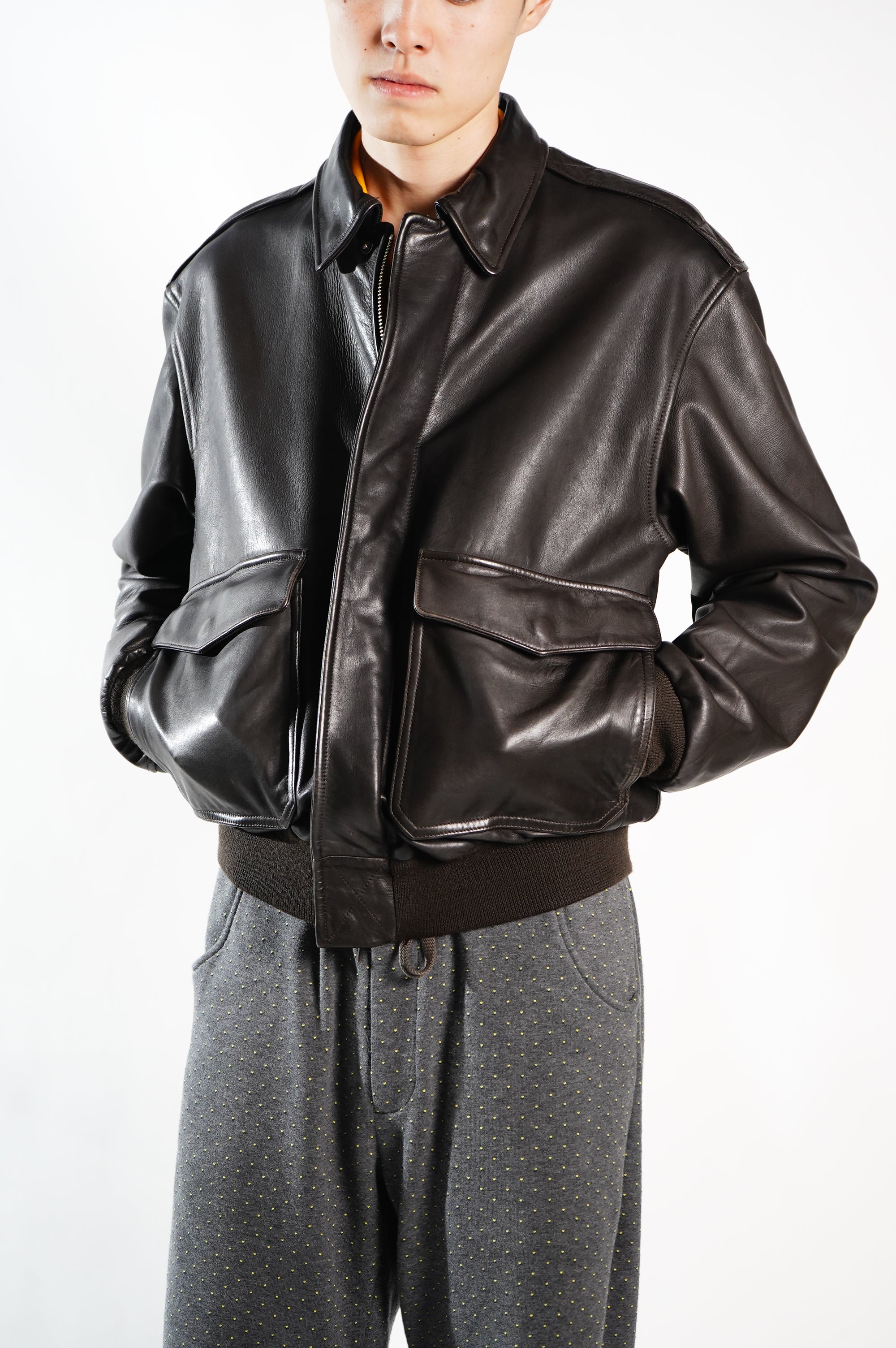 ohotoroレザージャケット/A2 Lambskin Jacket/本革 POLO Ralph Lauren  