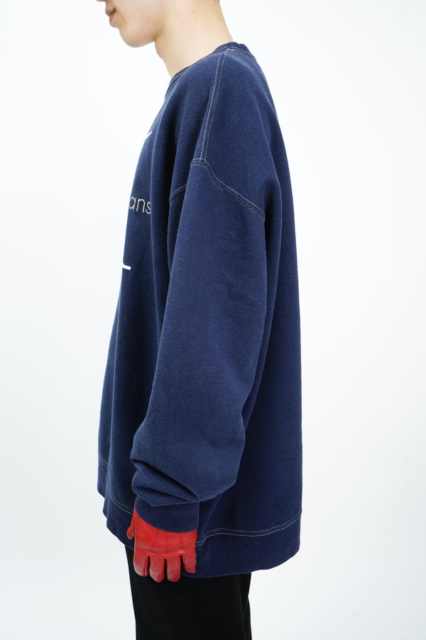 90’s "Calvin Klein" -Logo Embroidery/Printed Crew Neck Sweat Shirt-