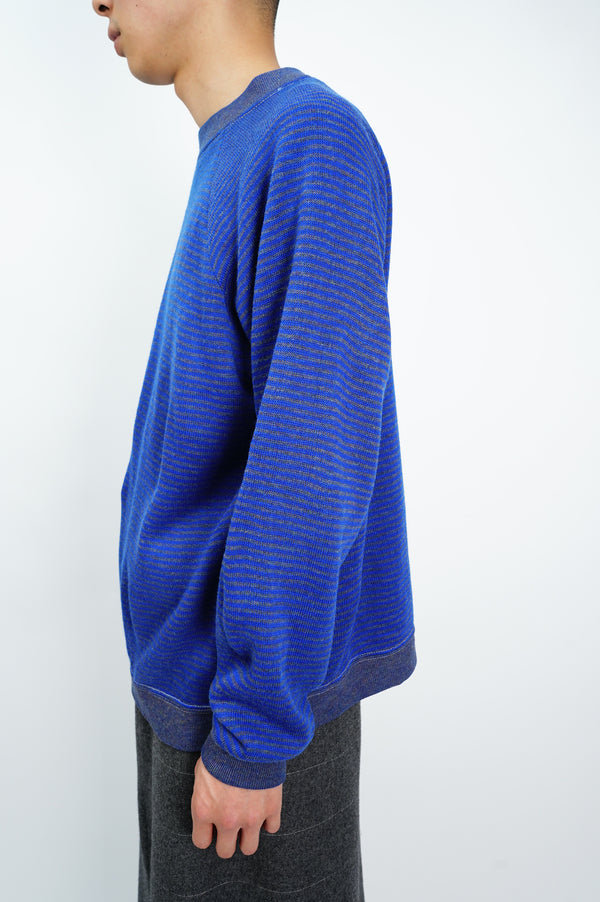 80’s "Creslan and Rayon" -Border Crew Neck Knit Sweater-