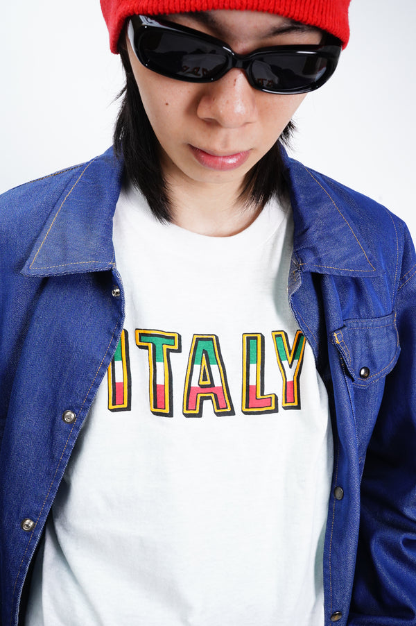 80's "UNKNOWN" -"ITALY" Print S/S Tee-