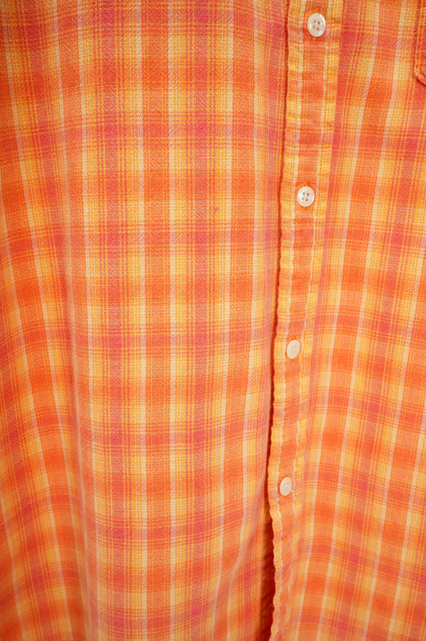 90's "J CREW" -Madras Check Pattern L/S Shirts-