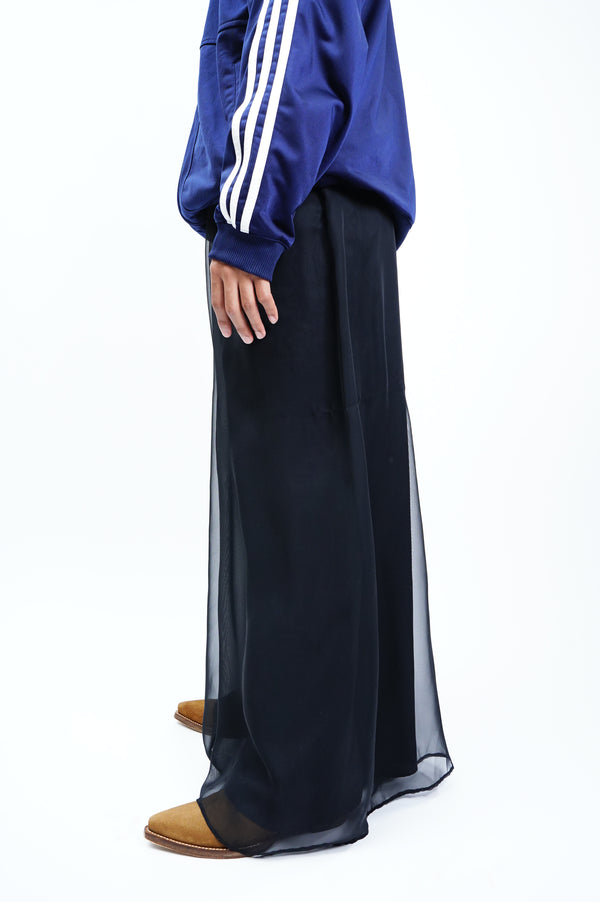 "UNKNOWN" -Double Layer Polyester Wide Easy Pants-
