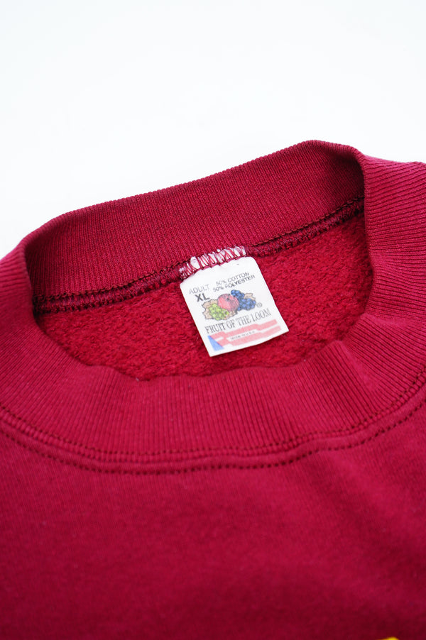 90's "FRUIT OF THE LOOM" -"RED SKINS" Crew Neck Print Sweat-