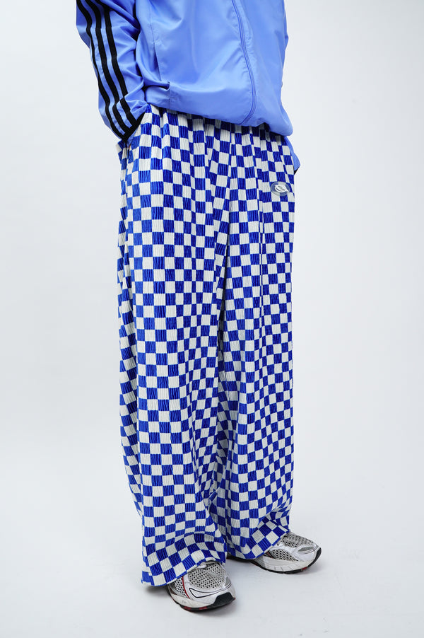 "UNKNOWN" -Check Printed Corduroy Easy Pants-
