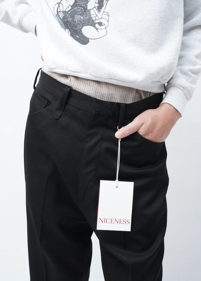 FINCH -S140's Worsted Gabardine Semi-Flare Trousers