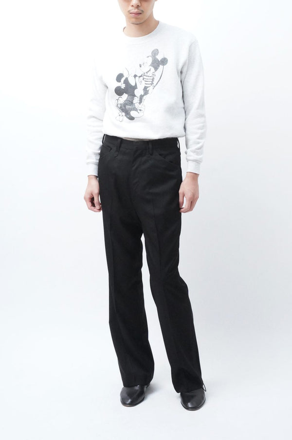 FINCH -S140's Worsted Gabardine Semi-Flare Trousers