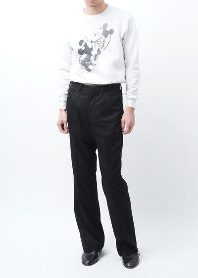 FINCH -S140's Worsted Gabardine Semi-Flare Trousers