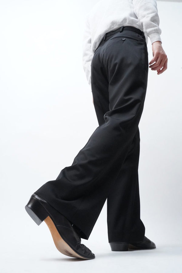 FINCH -S140's Worsted Gabardine Semi-Flare Trousers