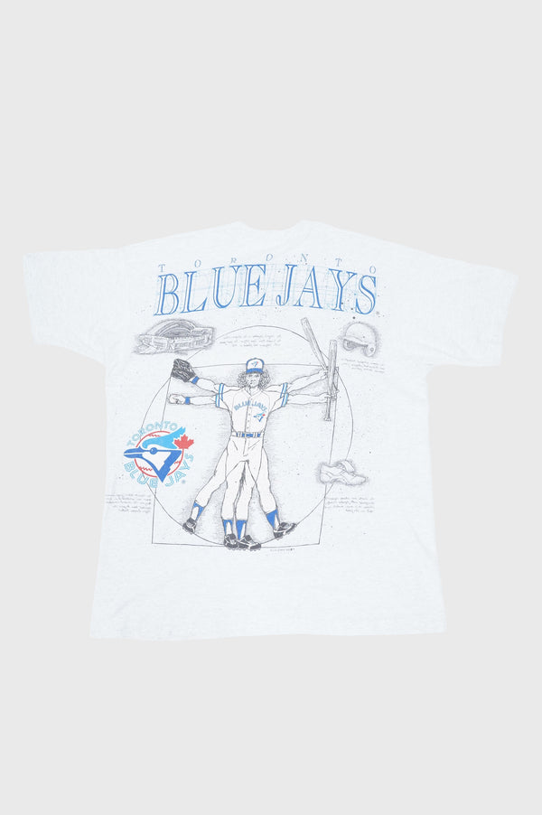 90's "FRUIT OF THE LOOM" -"Kings×Blue Jays" Vitruvian Man Printed S/S Tee--