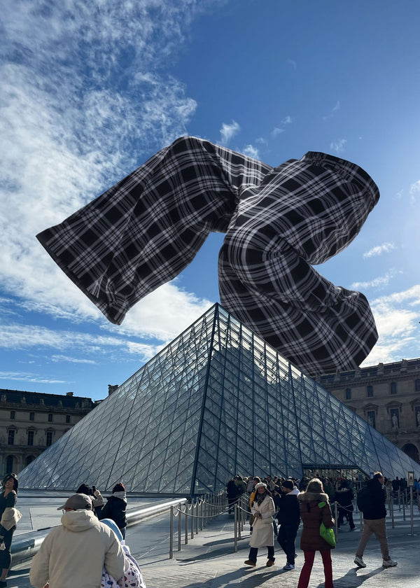 -Ultra-baggy Tartan Flannel Pants-