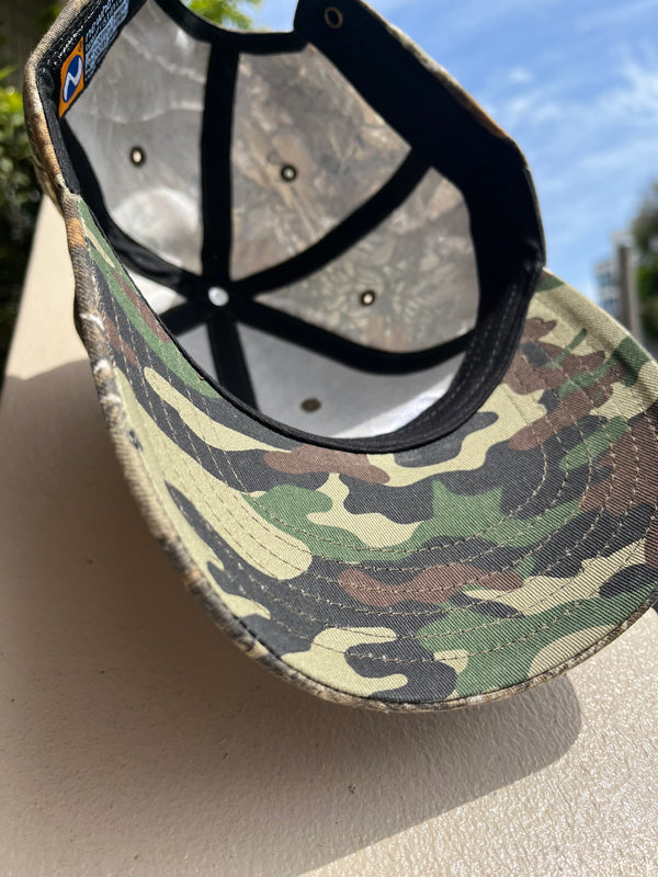 -"HORNY" Wheat Camo 6 Panel Cap-
