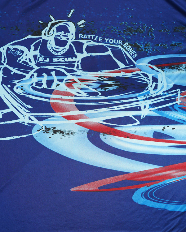 2000's  "NO BOUNDARIES" -DJ Character Printed Jersey S/S Tee-