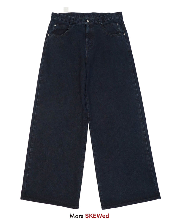 "Mars meets SKEWed" -WIDE LEG BAGGY JEANS- [BLACK]