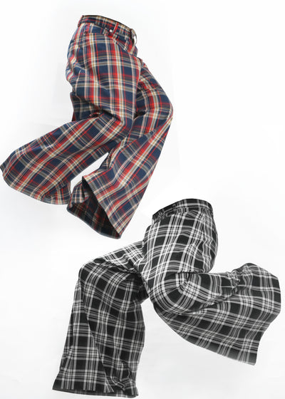 -Ultra-baggy Tartan Flannel Pants-