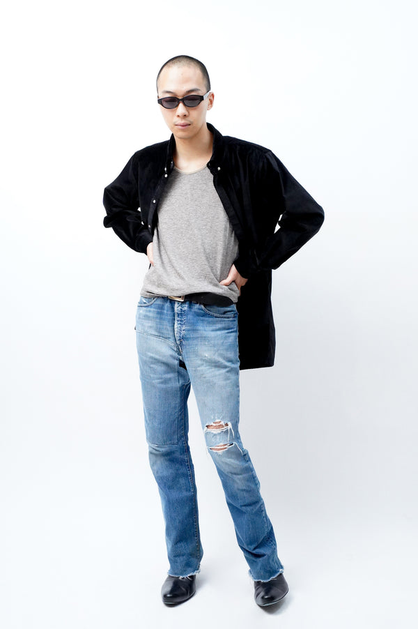 -WALTER TAB- [snap tab collar velvet shirt]