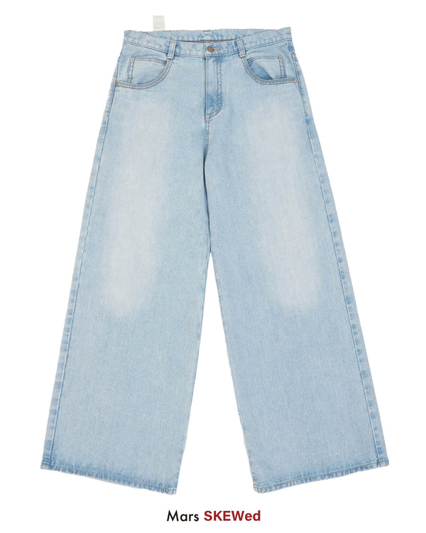 "Mars meets SKEWed" -WIDE LEG BAGGY JEANS- [BLUE]