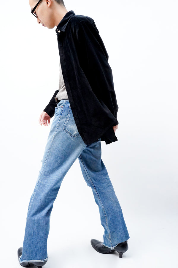 -WALTER TAB- [snap tab collar velvet shirt]