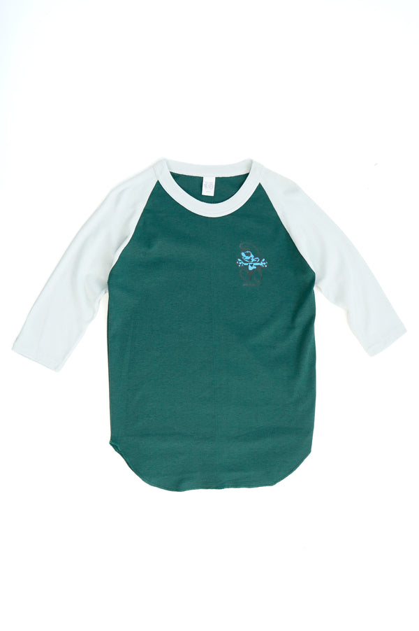 80`s "UNKNOWN" -Smurf Logo Printed Three-quarter Tee -