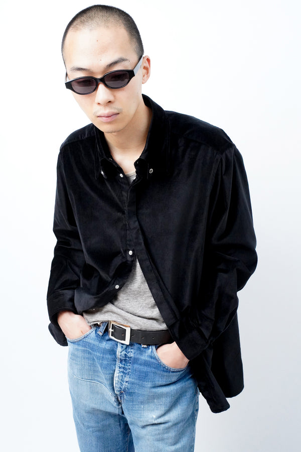 -WALTER TAB- [snap tab collar velvet shirt]