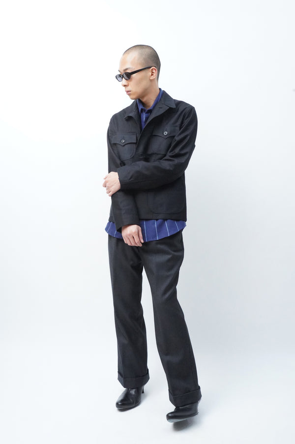 NAVY STRIPED COTTON SHIRT