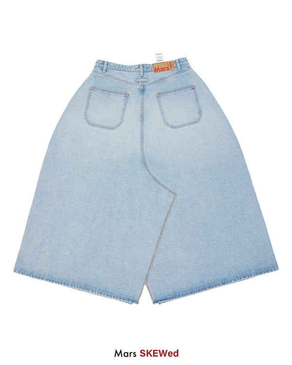 "Mars meets SKEWed" -MEGA WIDE JEAN SKIRT- [BLUE]