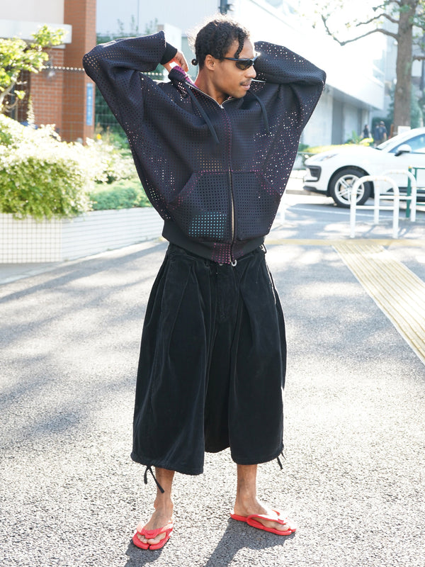 -Wide-Leg Cropped Corduroy Pants-