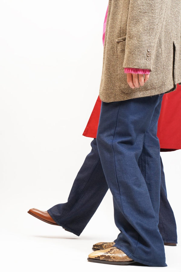 N.CLAPTON -Semi-Flared Denim Easy Pants-