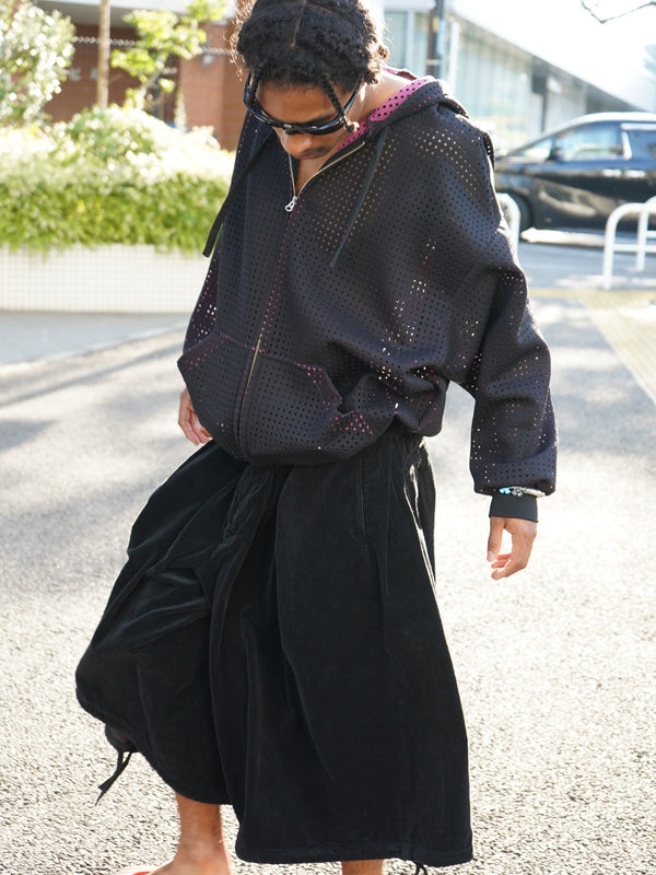 -Wide-Leg Cropped Corduroy Pants-