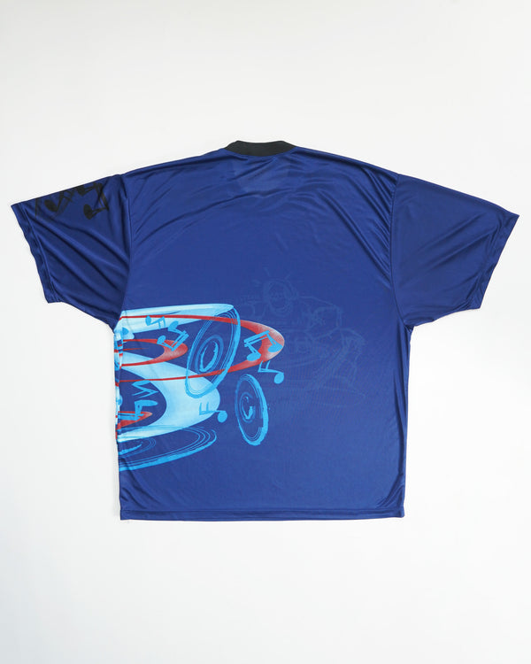 2000's  "NO BOUNDARIES" -DJ Character Printed Jersey S/S Tee-