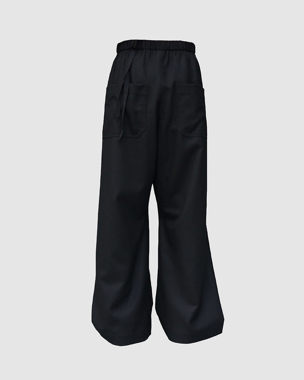 JUNO -WIDE-LEGGED ELASTICATED TROUSERS-[BLACK]
